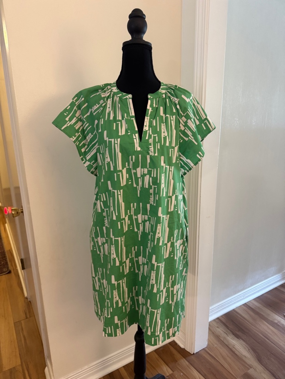 Pinch Green & White Printed Shift Dress